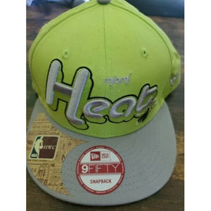 New Era Miami Heat 9FIFTY Yellow Snapback Hat     L3